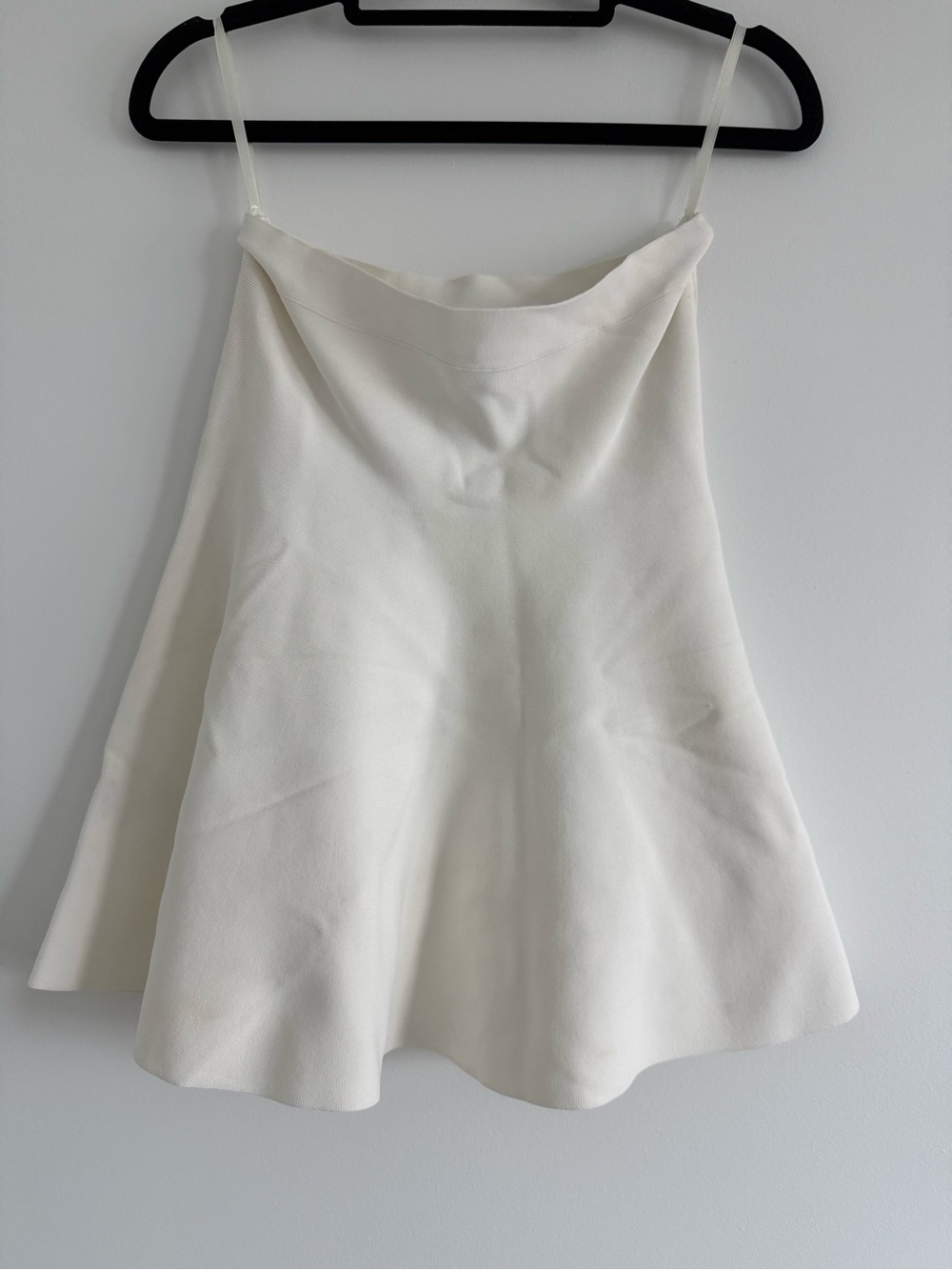 BCBGMaxAzria White A-Line Skirt with Delicate Straps